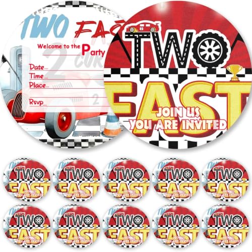 Invitations Cards Two Fast Race Car Birthday Party Favors Invites Greeting Supplies Decorations Fill in 10ps