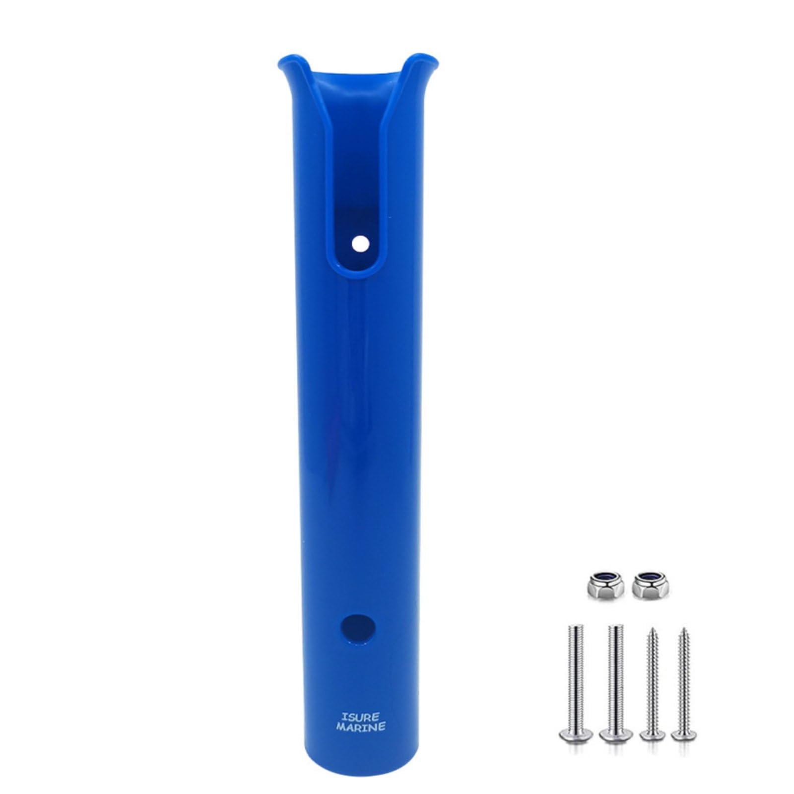 Easy Installation Single Tube Rod Holder Space Saving Design ABS Boat Rod Tube Lightweight Vertical Fishing Pole Holder for Anglers, Yacht, Kayak, Blue-image-4