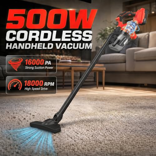 Image of Cordless Vacuum Cleaner Compatible with Mil-Wuakee 20V Battery,20000Pa High Power Handheld Vacuum with HEPA Filter, 5 in 1 Portable Electric Vacuum With LED Light for Carpets, Floors&Cars (No Battery)