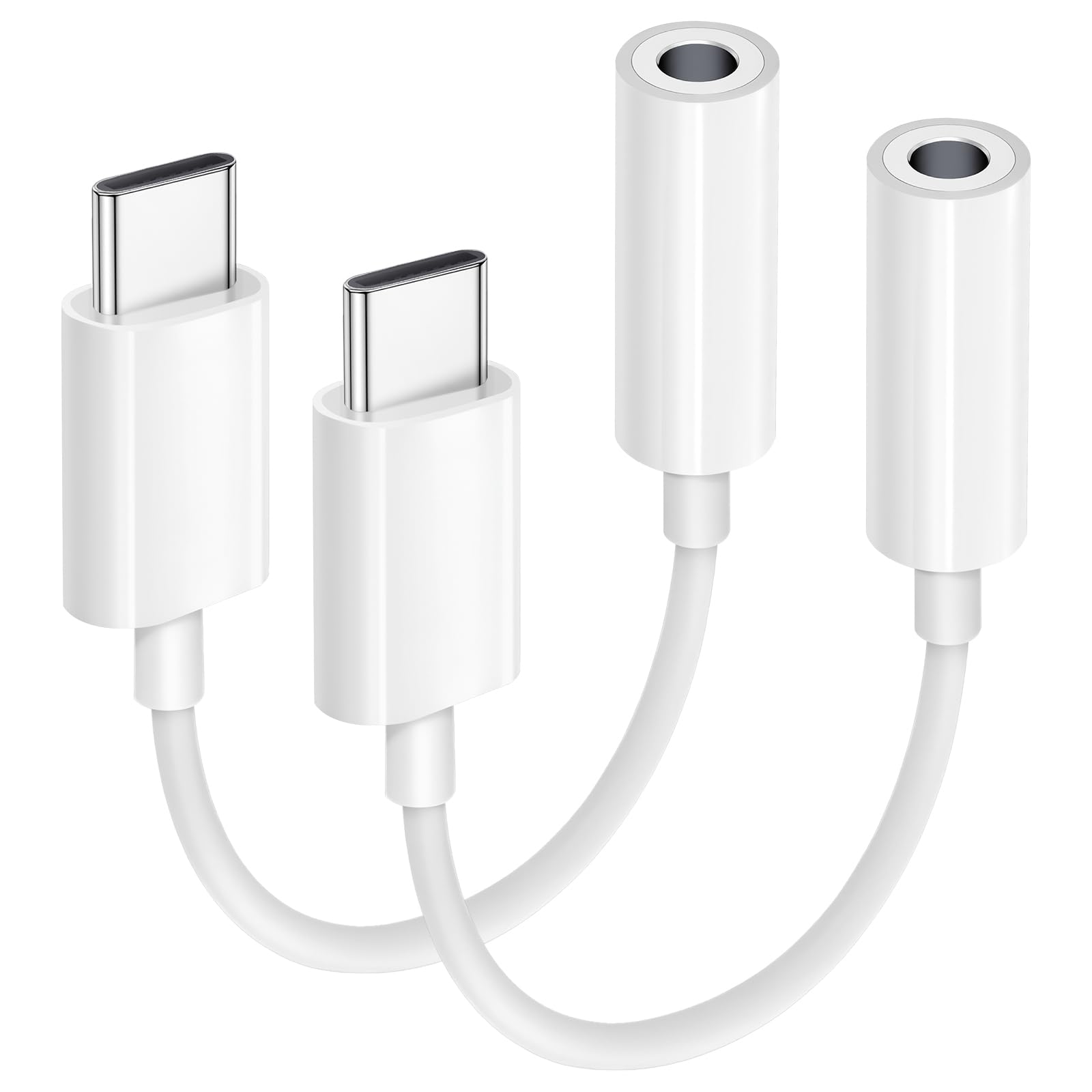 USB C to 3.5mm Audio Headphone Adapter, 2-Pack Type C to Jack Dongle Adapter Cable Cord Compatible with Apple iPhone 17/16/15/Pro/Max/Plus, iPad,
