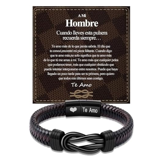 BOCHOI Regalos Para El Marido Los Hombres De Acero Inoxidable Pulsera De Cuero Trenzado, Novio/Esposo/Amante De CumpleañOs, Aniversario, DíA De San ValentíN, Regalo De CumpleañOs per