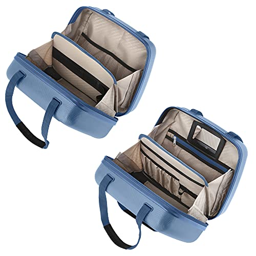 Bagage a main 55cm bleu design et vanity case rigide Skyhopper 13 LTR