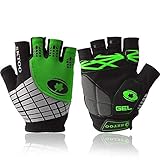 jiji Radfahrenhandschuhe Reflektierende Hälfte Finger Männer Frauen Sommer Stoßfest MTB Rennradhandschuh Anti-Rutsch-Outdoor-Sportarten (Color : Green, Größe : Medium)