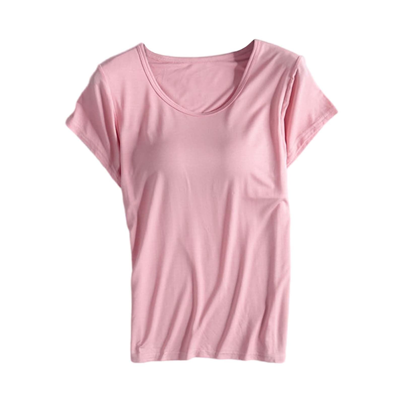 Womens Undershirt With Bra Insert Without Underwire Top Womens