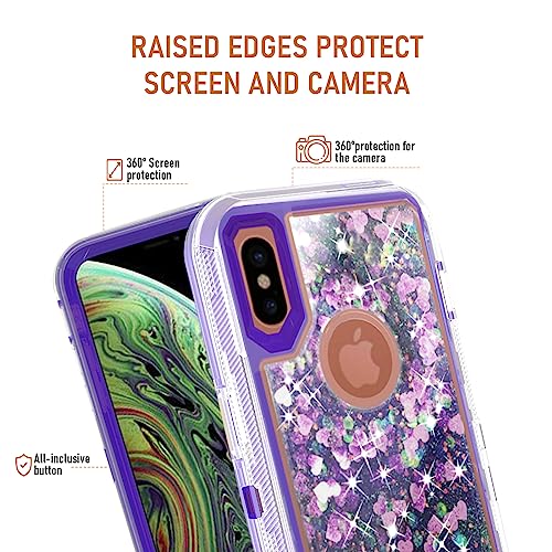 Coque iPhone Xs Max paillettes liquide Asuwish avec protection écran