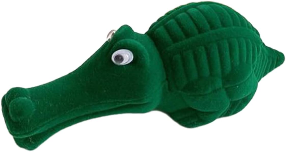 LIFKOME Cute Alligator Jewelry Box Portable Decorative Plastic Flocking