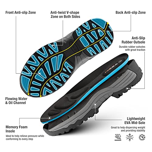 HISEA Rubber Rain Boots for Men, Waterproof Insulated Neoprene Hunting Boots, Durable Anti-Slip Outdoor Mud Boots for Hunting Gardening Farming Fishing Yard Working, Adjustable Calf3