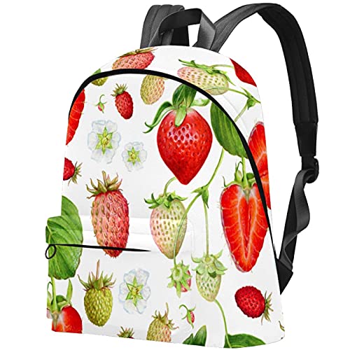Fruit Stawberry Watercolor Pattern Laptop Backpack For Men Women, Anmarco Lightweight Travel Rucksack School Backpack Casual Daypack #TOP9