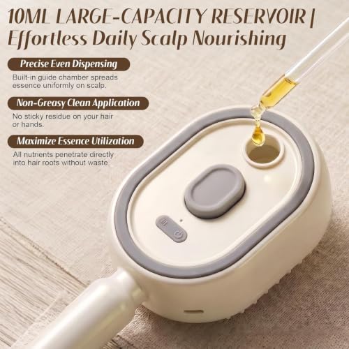 Image of KIMEE Electric Steam Hair Brush - Genuine Steam & Mist Spray Detangling Comb, Rechargeable, 20ml Tank, Anti-Frizz Anti-Static Self-Cleaning Air Cushion Brush for Women