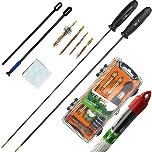 One Piece 36" Long Carbon Fiber Gun Cleaning Rods 2Pc Pack (4Mm 5Mm) Chamber Cleaning Rods With 9 Mm Handgun Cleaning Kit For Rifle Shotgun Pistol #TOP9