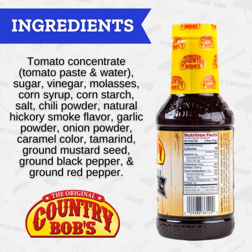 Country Bob's Barbecue Sauce Original - Organic And All Natural Bbq Sauce And Meat Marinade For Pork, Chicken, Beef, And Fish - Sweet And Savory Flavor Grill Sauces - 18Oz (Pack Of 6) #TOP2