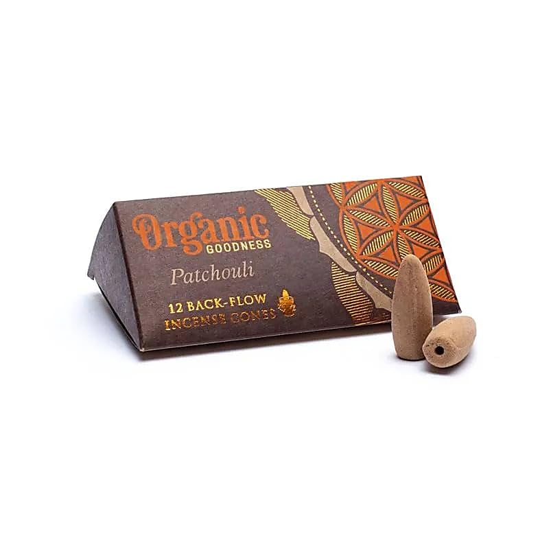 Räucher Set Patchouli natürliche Rückfluss Räucherkegel - 24 g + Teelicht-Halte