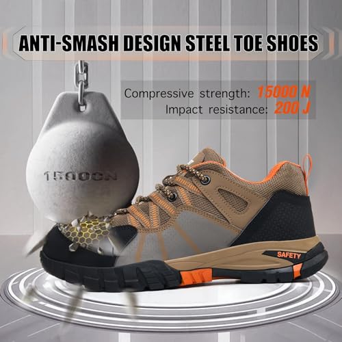 Steel Toe Shoes for Men Women Work Sneakers Safety Shoes Indestructible Comfortable Lightweight Breathable Safety Puncture Proof Shoes for Constructions3
