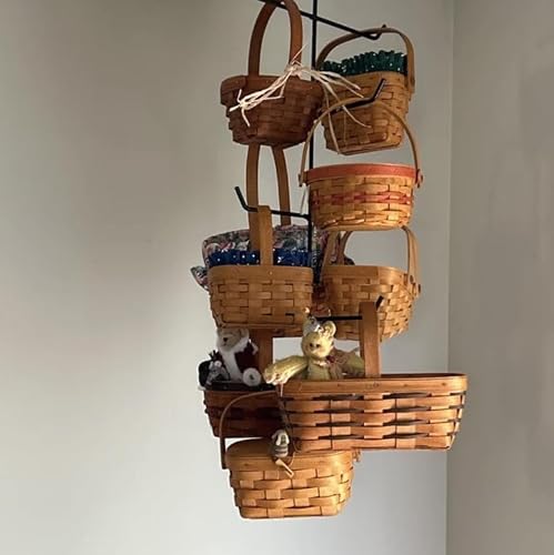 Wrought Iron Hanging Basket Rack - 9 Hooks