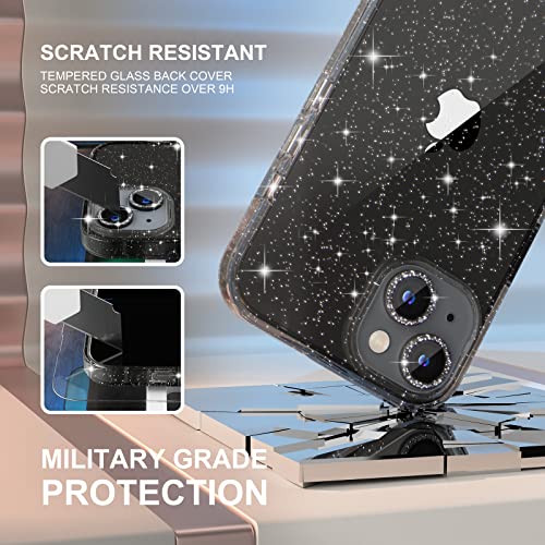 Coque iPhone 14 transparente à paillettes Choiche avec verres trempés protège-objectifs - 5