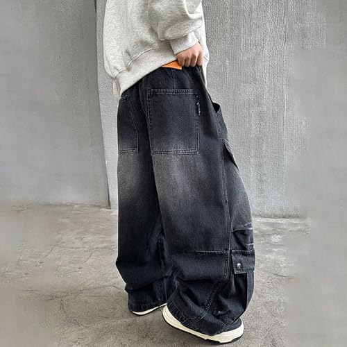 Pantalones vaqueros cargo para niños cómodos para evitar roturas 4