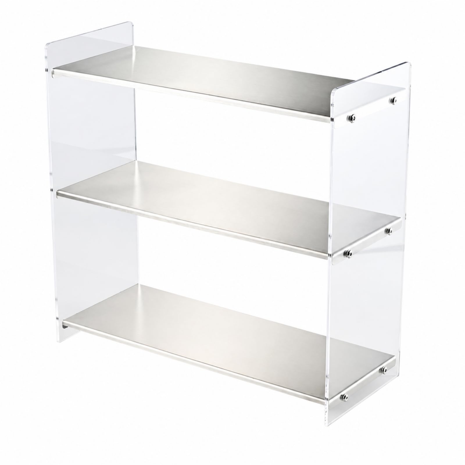 KESOTO Présentoir En Acrylique | Polyvalent, Organiseur Bureau En Acrylique Acier Inoxydable, Facile à Ntoyer, pr Cuisine, 3 Étages