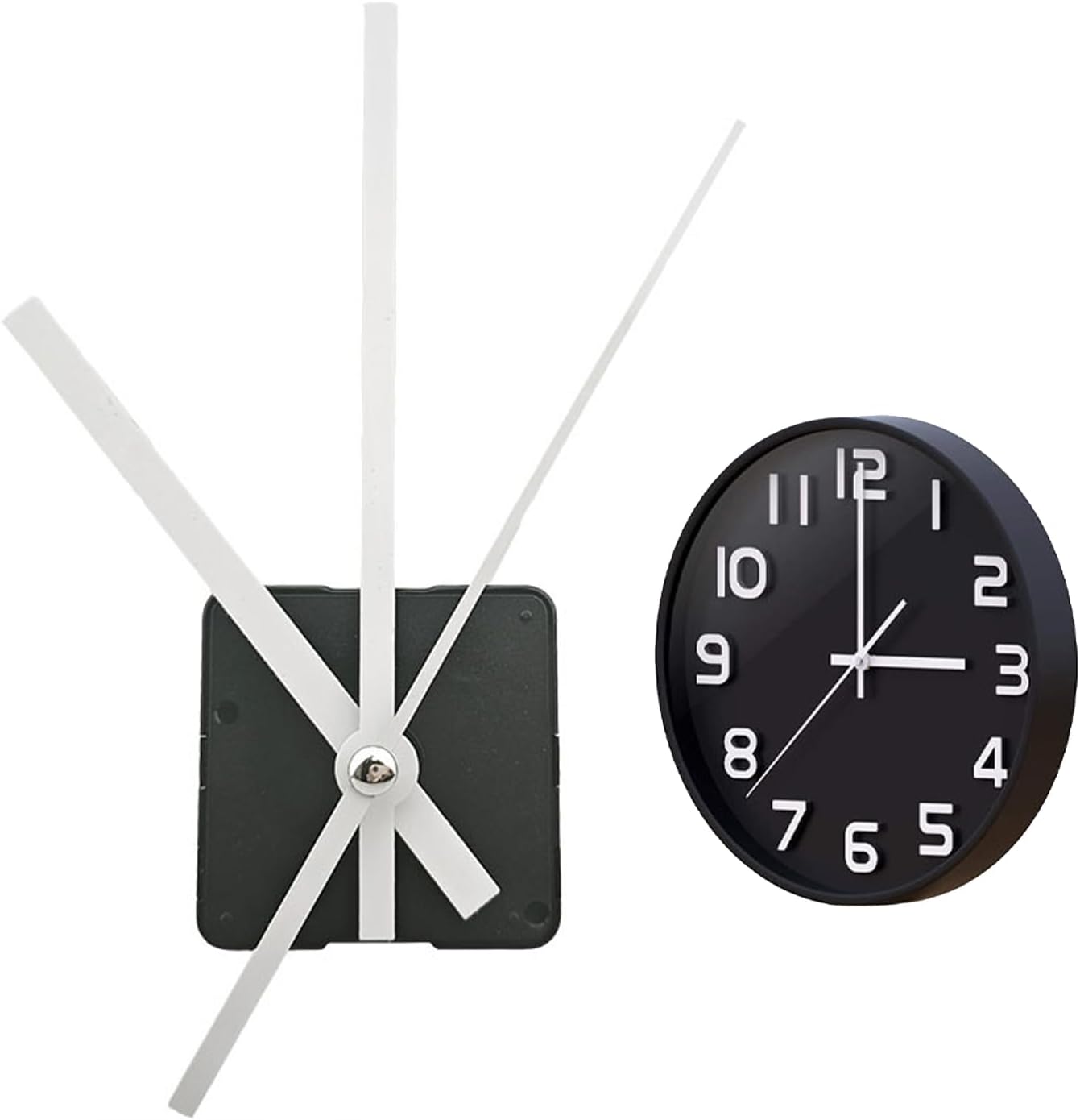 Clock Mechanism Silent Quartz Wall Clock Mechanism Replacement Kit Parts Movement Hands Motor Battery Powered Large Clock Works Complete DIY Repair Set High Torque Silent Sweep Movement