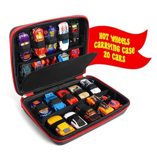 All7s Built Tough Hard Shell Storage Case for 20 Hot Wheels and Matchbox Toy Cars, a Perfect Carrying Case for Young Collectors