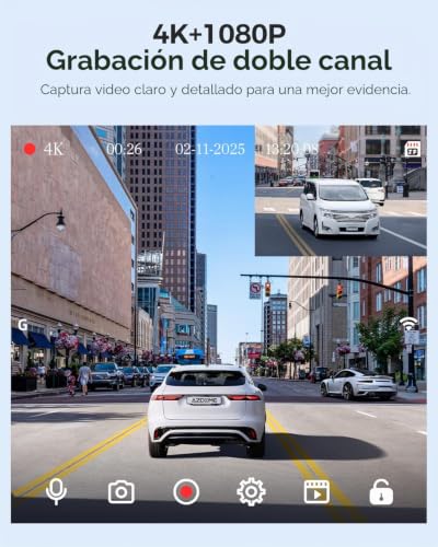 Dash CAM coche de 170° gran angular AZDOME con conectividad WiFi 2