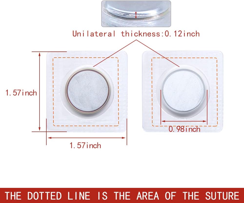 SEMINI Hidden Sew Magnetic Snap Invisible Hidden Sew in PVC Hidden Purse Closure for Fastener Handbag Cloth Clasp DIY Craft Sewing Tools (25mm) image 3