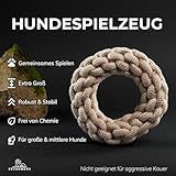 Petaureus Seil Spielzeug Ring Natur Baumwolle und Hanf Set Hundespielzeug für Große Hunde und Welpen
