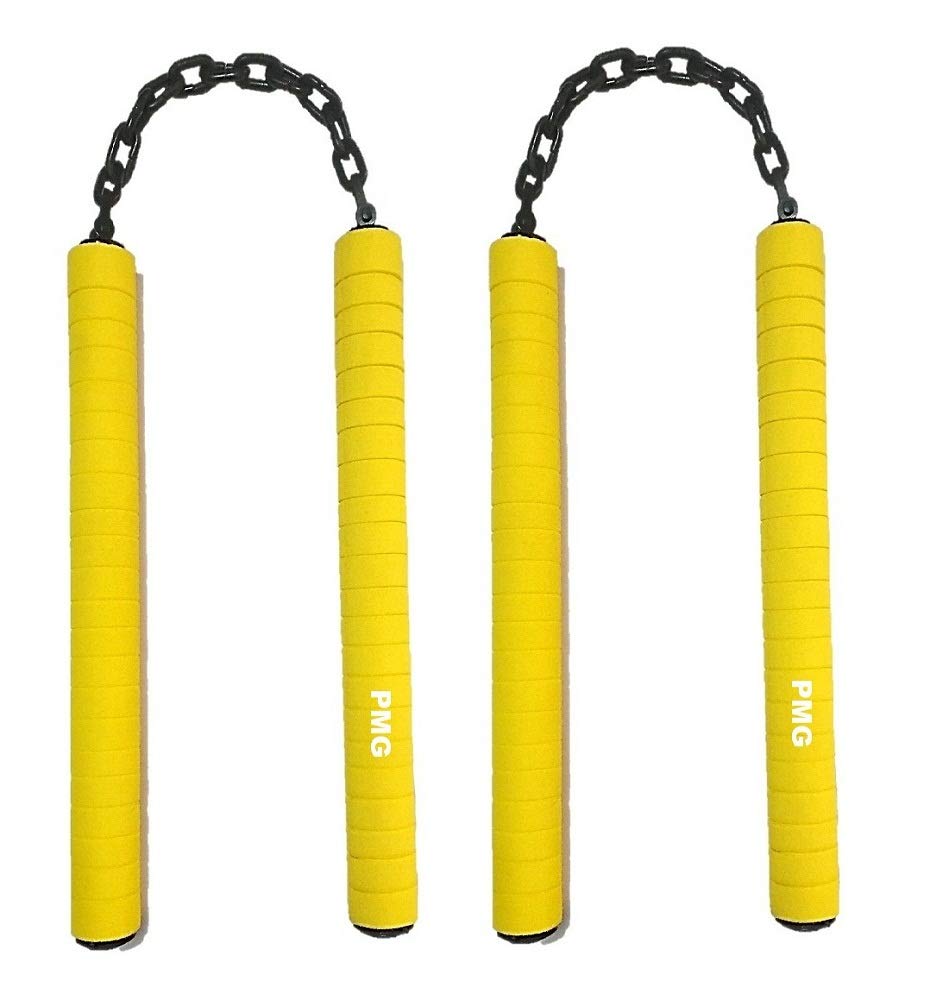 PMG Foam Nunchaku, Yellow Handle 10” with 9” Black Metal Chain,Pack of 2,(Martial Arts Weapon) (B07BLYVR91) Amazon Price History, Amazon Price Tracker