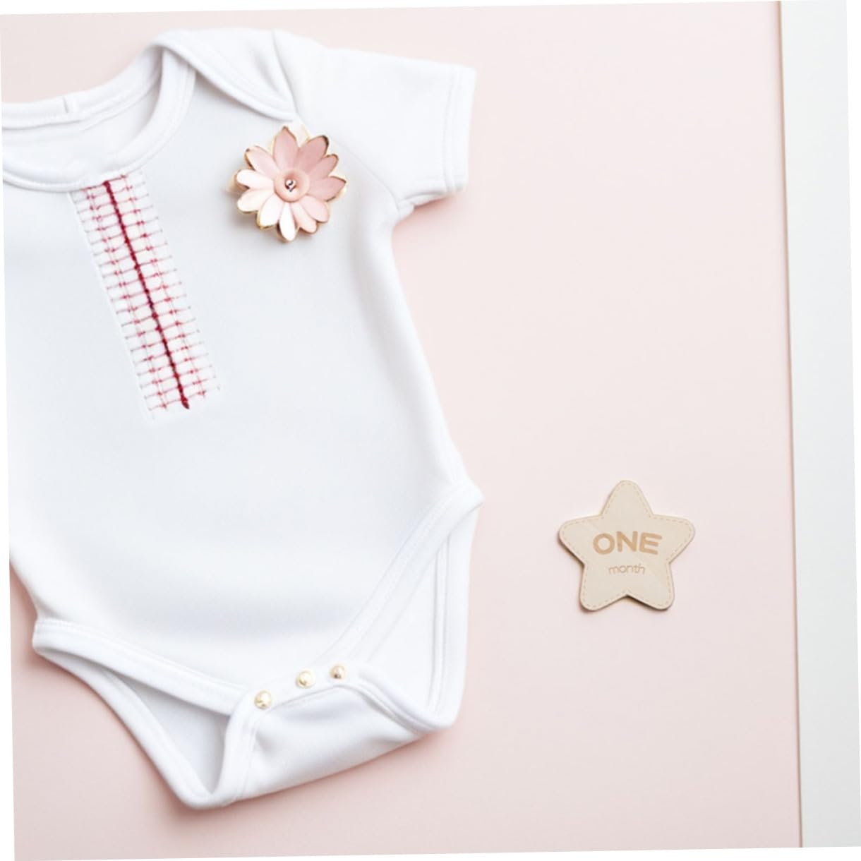 12 Piezas Tarjetas para Bebés de Madera de Discos Doble Cara para Recién Nacidos Accesorios de Fotografía Crecimiento Reversible