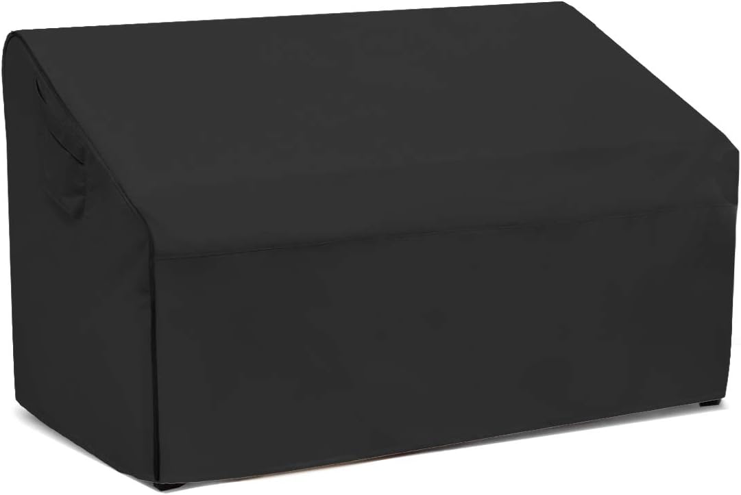 Honest Patio Deep Bench Loveseat Cover, 100% Waterproof Outdoor Deep Sofa Cover,Durable Patio Deep Bench Cover, Lawn Patio Furniture Covers with Air Vent (78" L x 42" D x 32" H, Black)