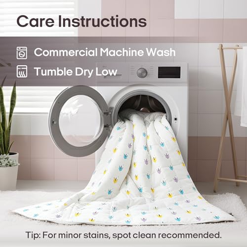 Image of ZonLi Weighted Blanket for Adults (100% Cotton, 60 inchx80 inch, 17lbs, Queen Size Small Tree Print) High Breathability Heavy Blanket, Soft Material with Premium Glass Beads, All-Season, Easy Care