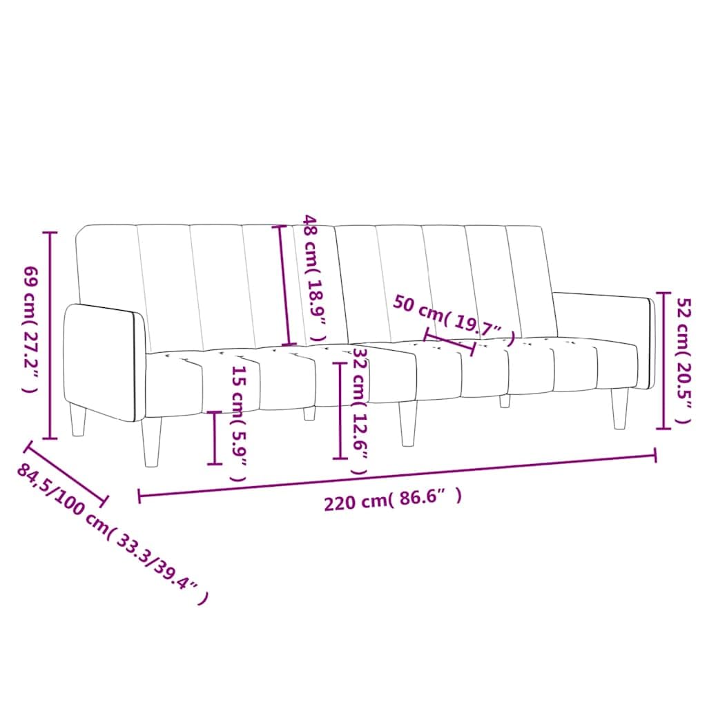 Sofa z funkcją spania 2-osobowa, czarna, aksamitna, z miejscem do przechowywania, 220 x 84,5 x 69 cm, funkcja 2 w 1, stabilna drewniana rama, wygodna tapicerka, nadaje się do salonu, pokoju