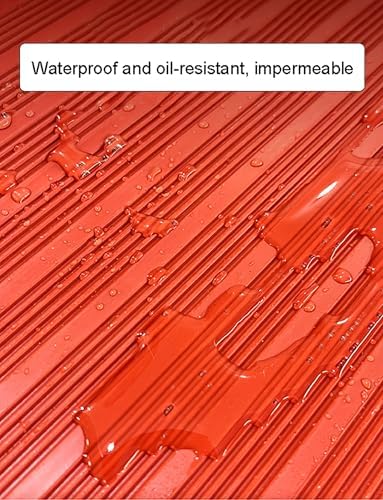 Large Insulating Rubber Mats - 3MM Thick Non-Conductive Switchboard Mat, Red, Non-Slip High Voltage Floor Matting for Home & Commercial Use (100x500cm/39.4x197in)