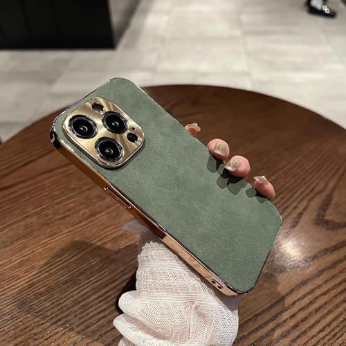 Coque iPhone 11 Pro verte cuir fourrure protection objectif rigide