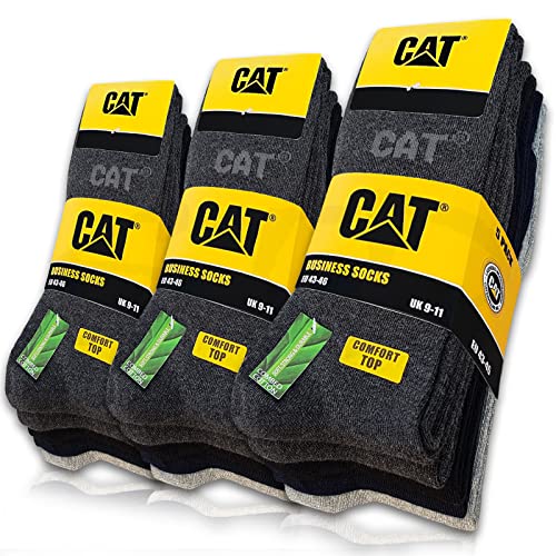 Caterpillar Business Socks 15 Paires Chaussettes Homme - Hauteur Mi-Mollet - Coton (Multicolore, 43-46)