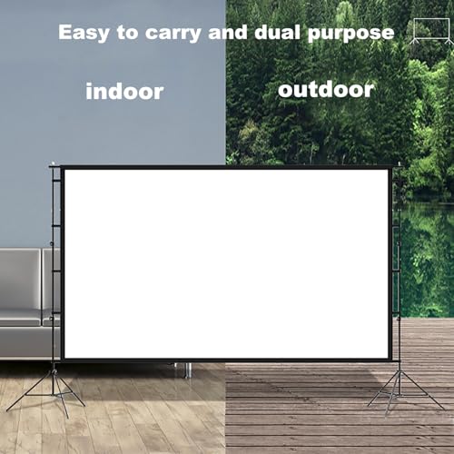 Pantalla de proyector portátil con bolsa de almacenamiento y soporte trípode estable, adecuada para cine en casa, presentaciones de negocios, capacitación escolar y entretenimiento interior y exterior (84 pulgadas) miniatura 4