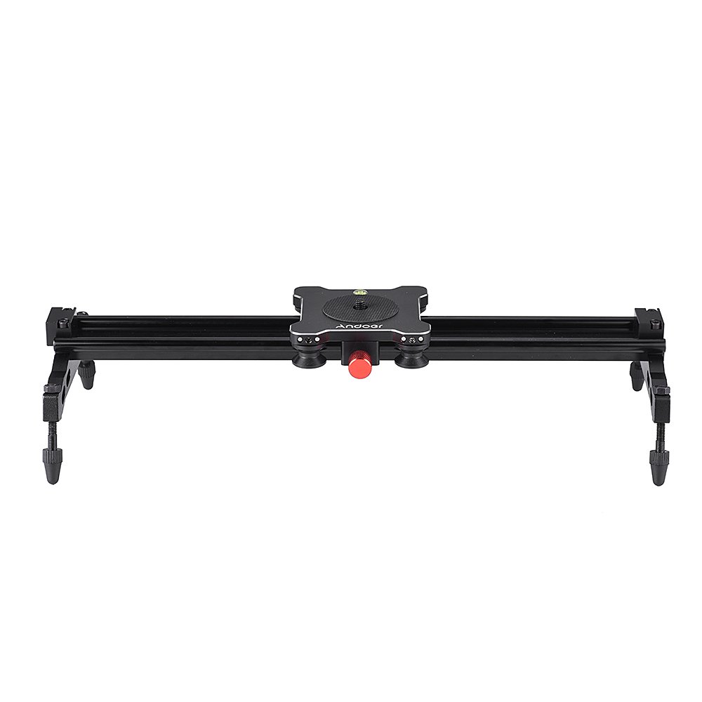 Andoer 40cm / 15.7in Slider portatile in lega di alluminio Sistema di stabilità per Nikon Canon Sony DSLR Videocamera DV Video Film Making Max. Carica 6kg / 1.3lb