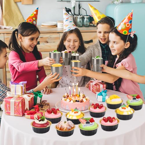 Beasea Disposable Baking Ramekins, 8 oz 100 Pack 3.9" 235ml Aluminum Foil Cups Bake Utility Ramekin Cup Souffle Cup Muffin Cupcake Baking Cup Mini Pudding Cups for Party Wedding Birthday - Black Gold by Beasea - Image 7