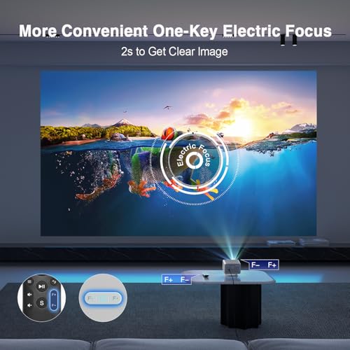 Image of 【Snow White Projector & Built-in Apps】XuanPad Mini Projector with Wi-Fi and Bluetooth, Full HD 1080P Smart Portable Projector with 210 Stand, Auto Vertical Keystone, Compatible with HDMI /USB /TV Stick