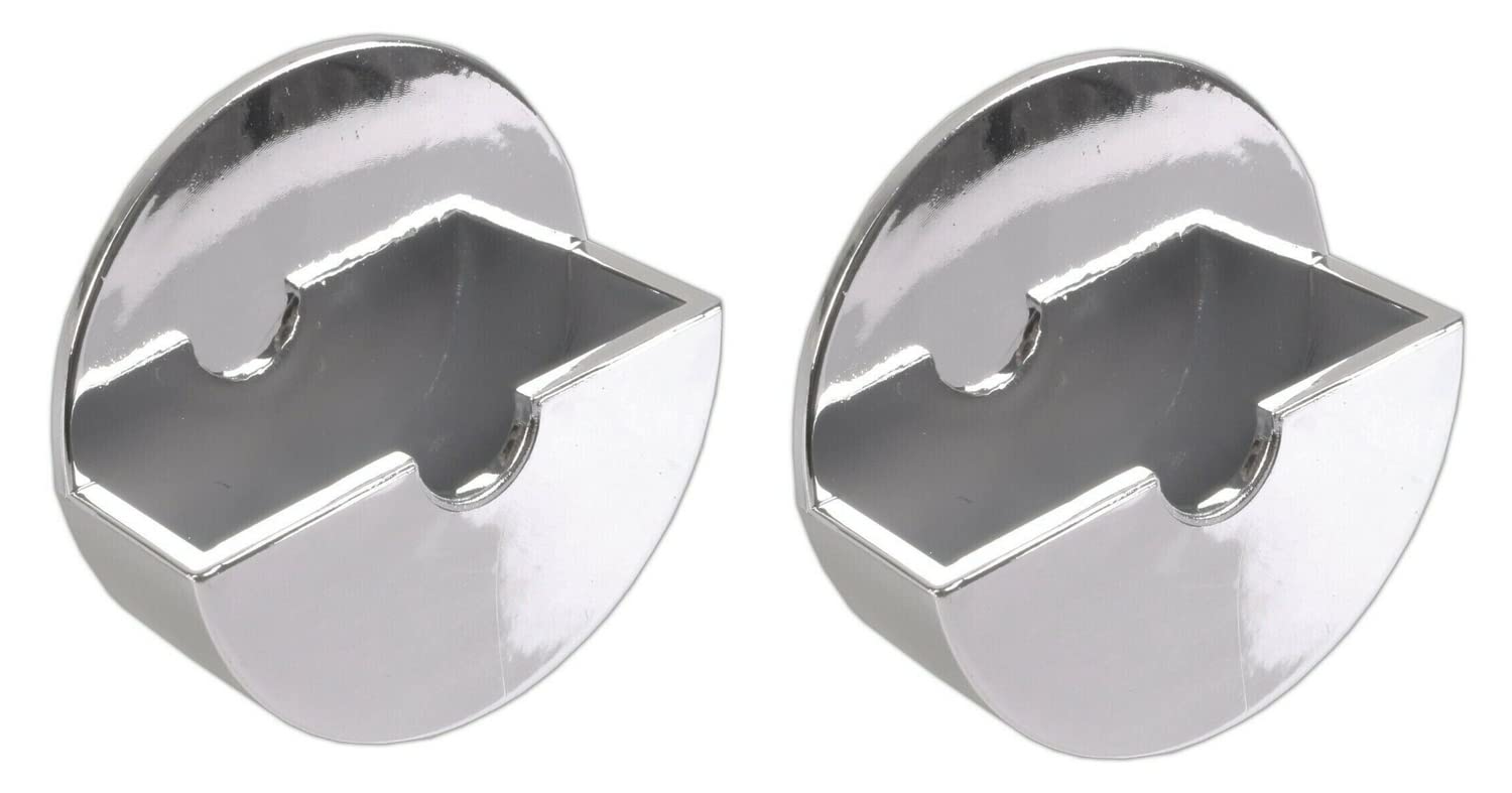 Fixte Chrome 2 Pack Sink Bath Shower Kitchen Plug Holder Tidy Self Adhesive Stick On No Rust 48Mm