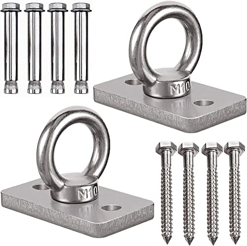 WAREMAID Set of 2 Wall Ceiling Mount Bracket for Suspension Strap, Battle Rope Anchor Ceiling Hook for Gymnastic Ring, Body Weight Strength Training System, Yoga Swing Hammock, Boxing Equipment,2800lb