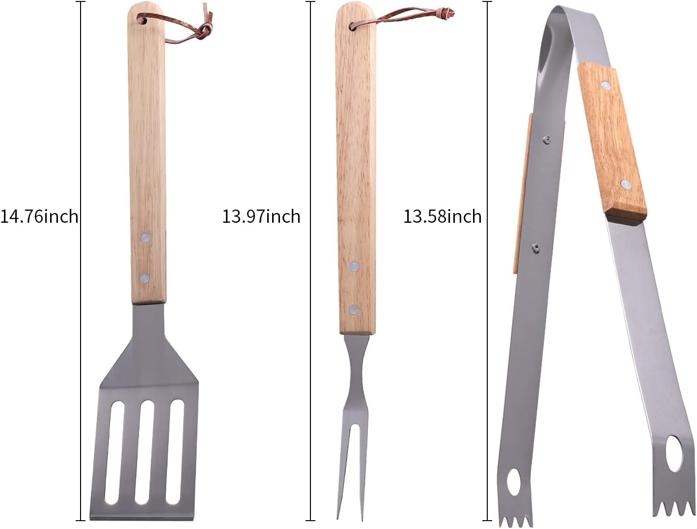 OXYEFEI BBQ Grill Accessories, Personalized Custom Carved Stainless Steel Spatula/Fork/Pliers Barbecue Tool Set with Storage Apron Camping Backyard Barbecue Gift Set (Red)