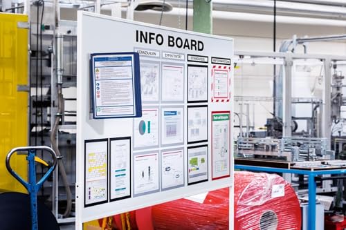 Durable Sichttafelwandhalter (Vario Magnet Wall 5, mit 5 Sichttafeln A4) dunkelblau, 591407