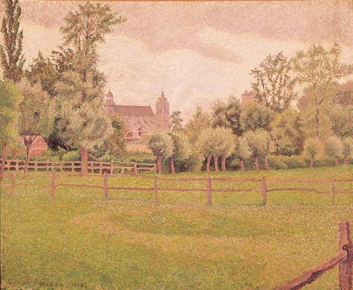 Cuadro de lienzo de la Catedral de Gisors por Lucien Pissarro para decoración de salón en 60x90cm