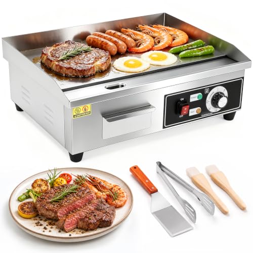 WICHEMI Commercial Electric Griddle Flat Top Grill Stainless...