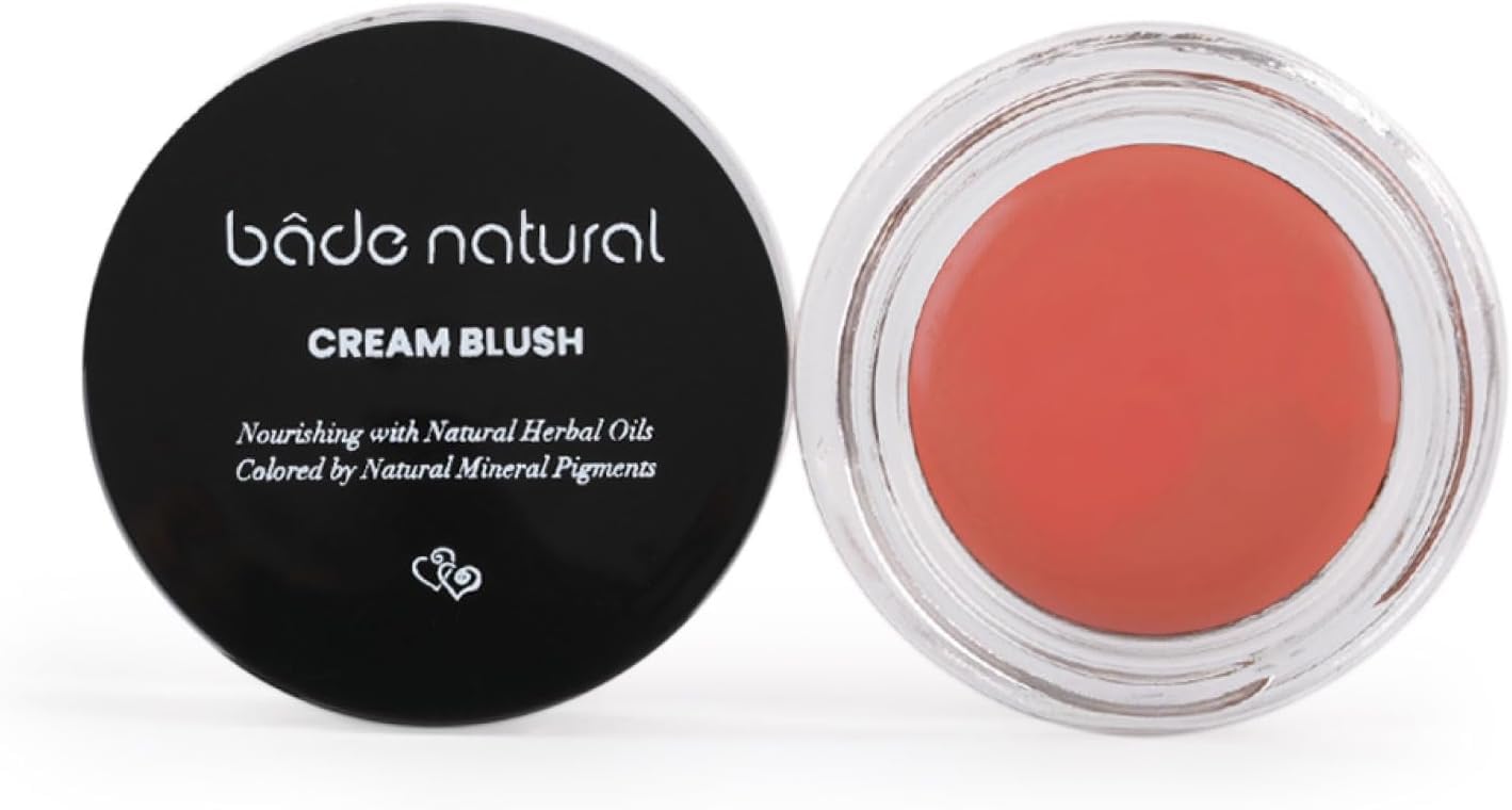 Bade Natural Cream Blush Coral Reef 01 – 100% Natural Buildable Color for Cheeks – Hydrating, Blendable, Cruelty-Free Makeup