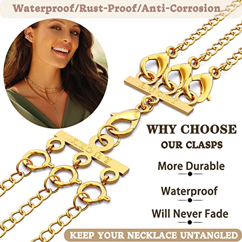 Dailyacc Lucky Necklace Layering Clasp 18K Gold And Silver Multi Strand Clasps With Lobster Clasps thumb #4