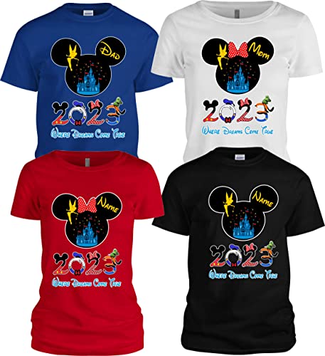 Where Dreams Come True 2023 Magical World Trip Family Vacation to Disney New Matching Custom Tshirts,