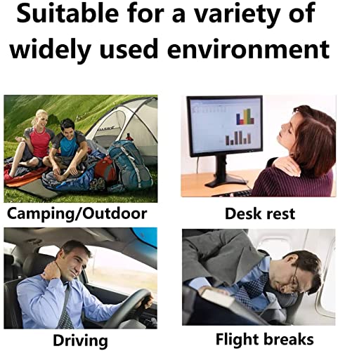 Jakenham 2Pack Ultralight A4 Size Inflatable Travel Pillow, Small Squared Flocked Fabric Air Pillow For Traveling, Holiday Trip, Hiking, Camping,Napping,Neck Lumbar Support(Gray) #TOP5