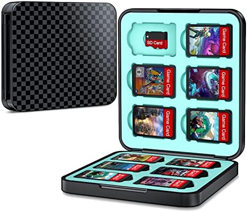 EUROA Switch Game Case Holder Compatible with Nintendo Switch Games Card and Storage 12 Switch Game Cartridge, Protective Hard Shell, Soft Lining Rubber and Portable Switch Game Holder - Black
