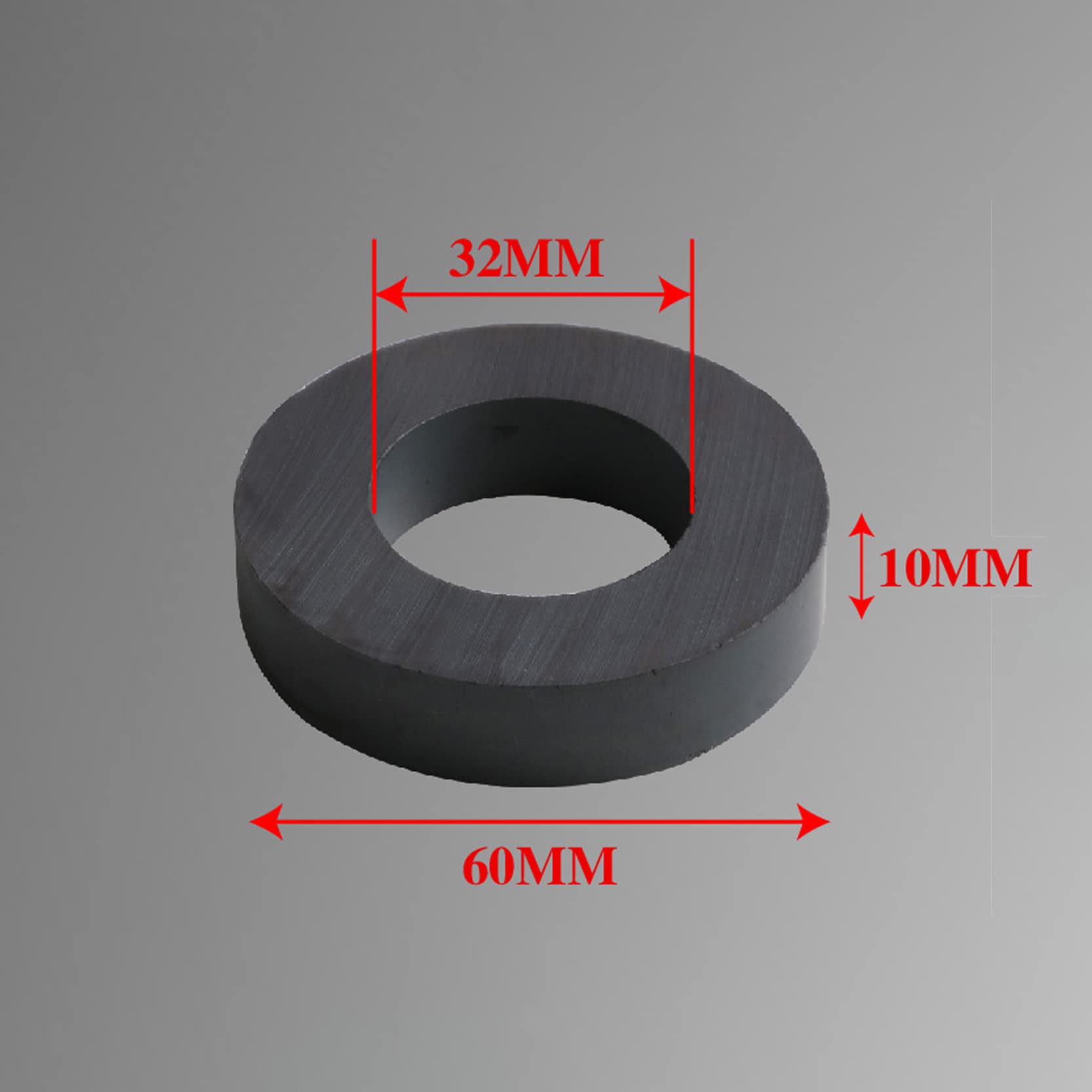 Magnete Tondo con Foro, Magnete ad anello in ferrite, diametro 60mm, per esperimenti elettronici e scientifici, colore nero